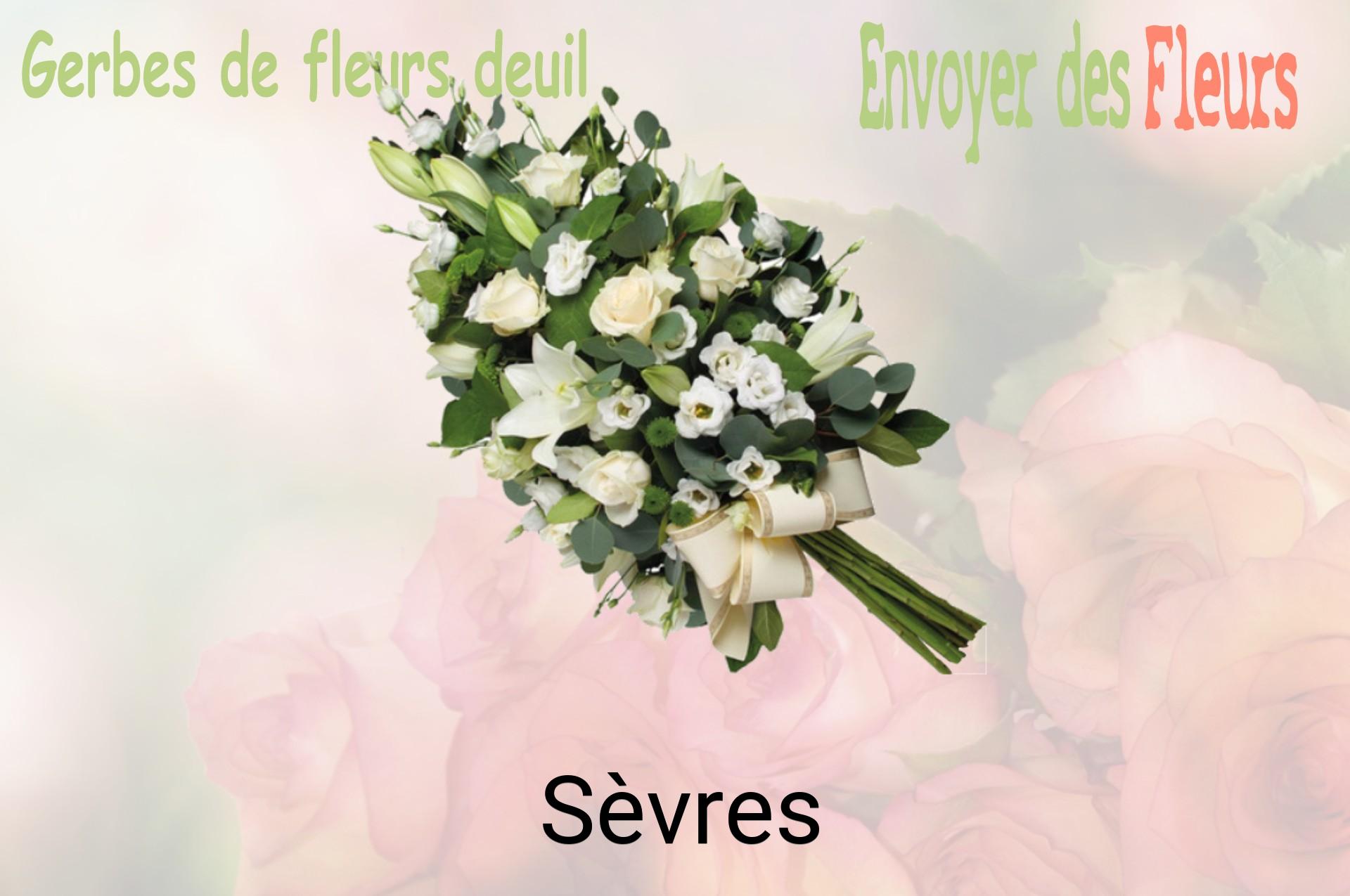 Gerbe de fleurs de deuil livrée à Sèvres